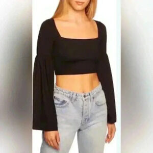 NWT! Susana Monaco Bell Sleeve Crop Top